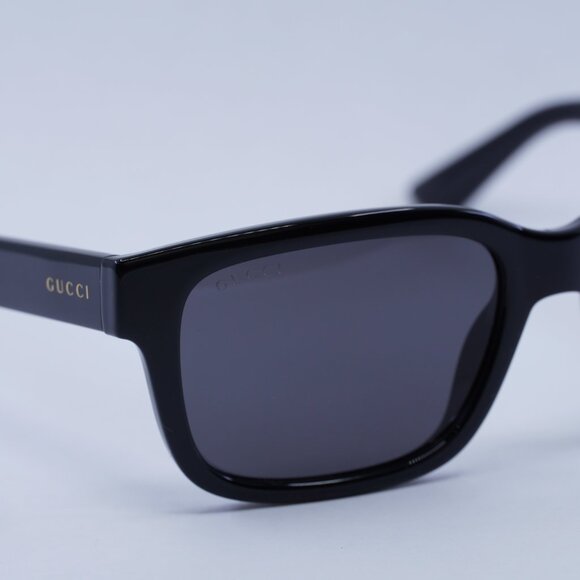 Gucci GG1583S 001 Sunglasses Black Square Frame, Grey Lenses - Picture 8 of 11